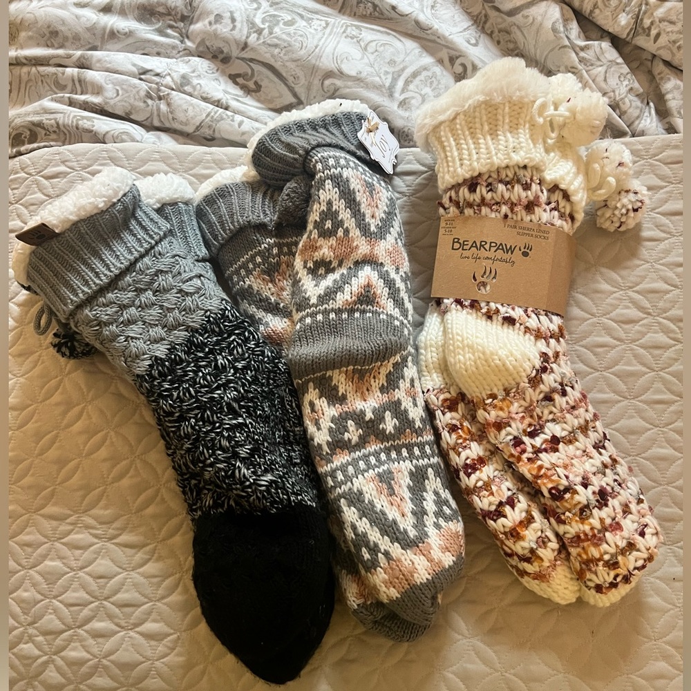 Fuzzy slipper sock bundle